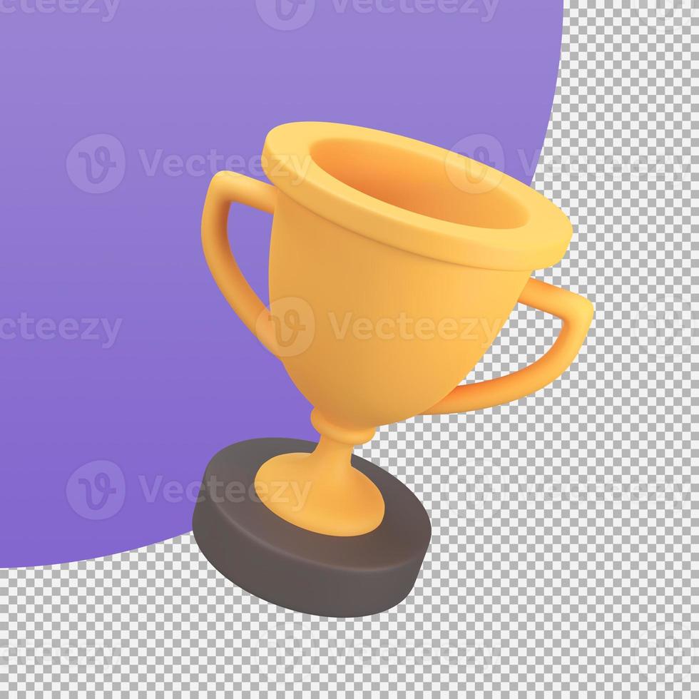 golden trophy Awards for winners of sports events success concept. 3d illustration with clipping path. photo