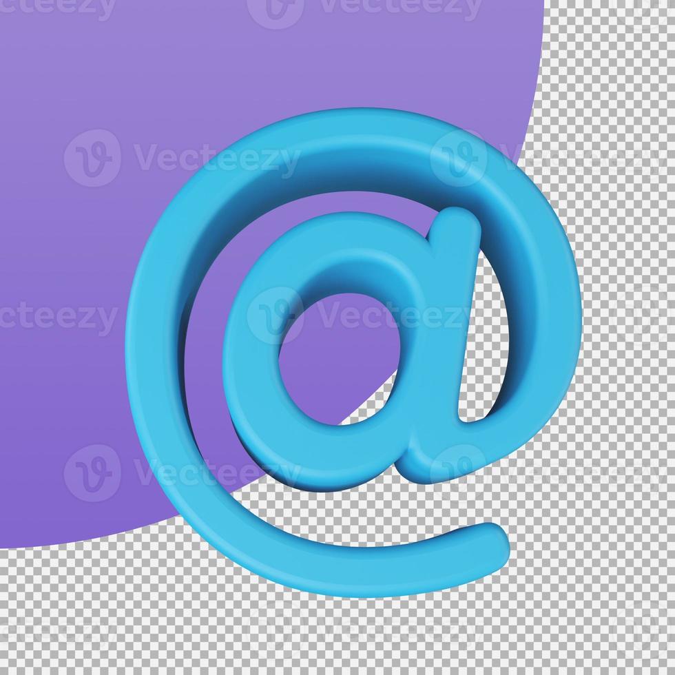 email at symbol. Minimal email address icon. 3d illustration with clipping path. photo