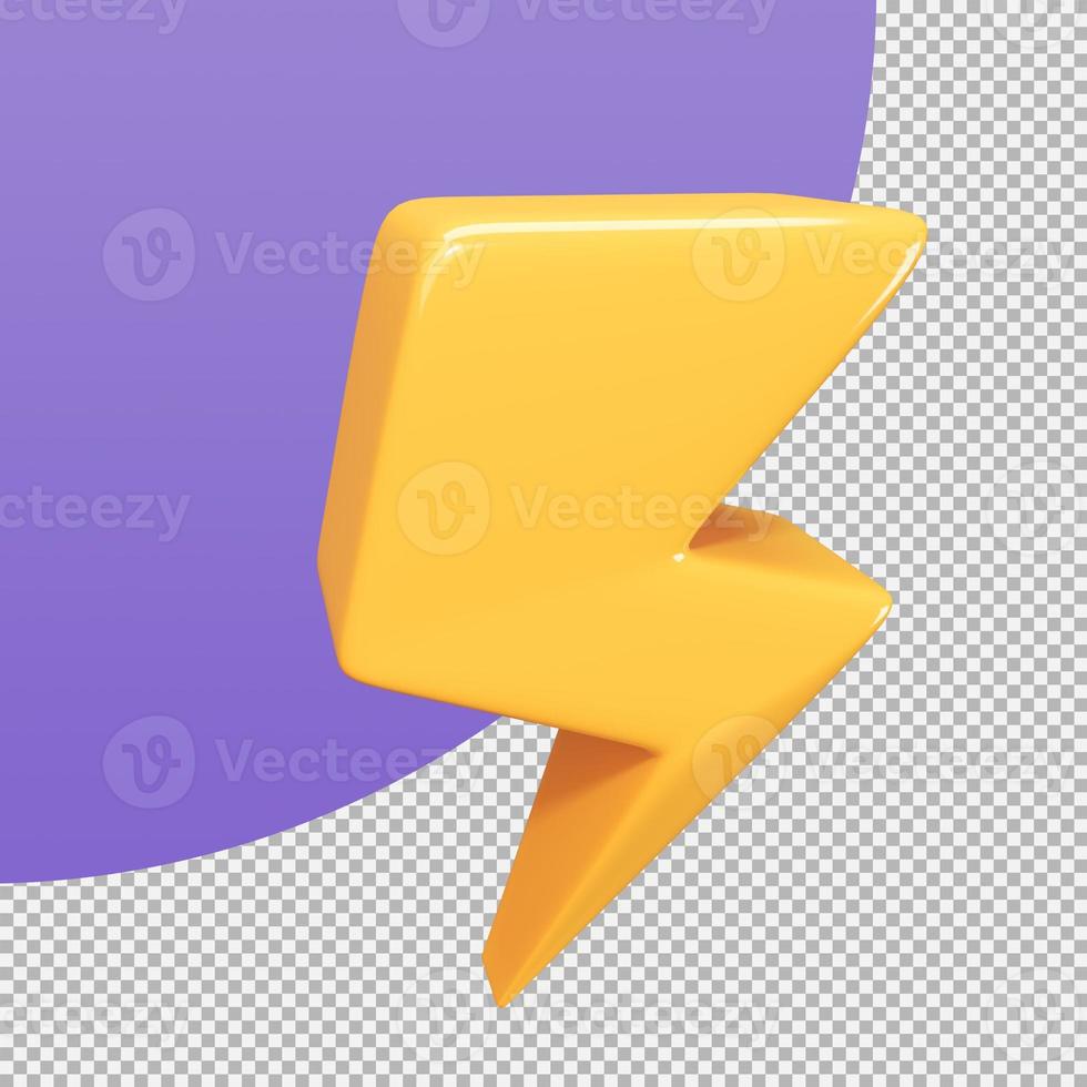 yellow lightning delivery speed concept flash sale promotion. 3d illustration with clipping path photo