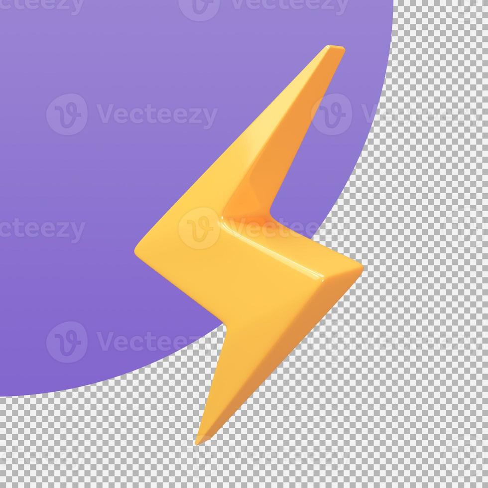 yellow lightning delivery speed concept flash sale promotion. 3d illustration with clipping path photo