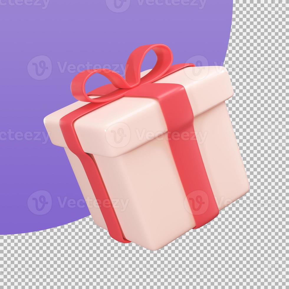 open gift box surprise give as a gift during special festival. 3d illustration with clipping path. photo