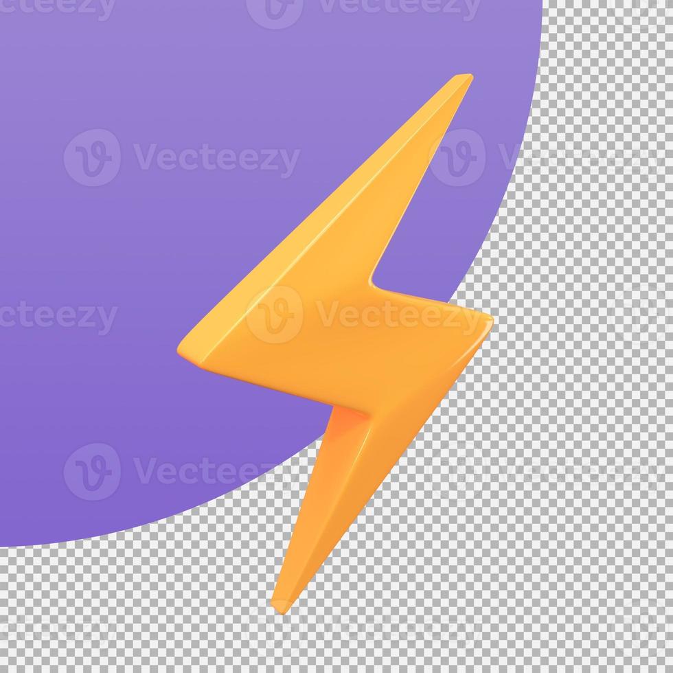 yellow lightning delivery speed concept flash sale promotion. 3d illustration with clipping path photo