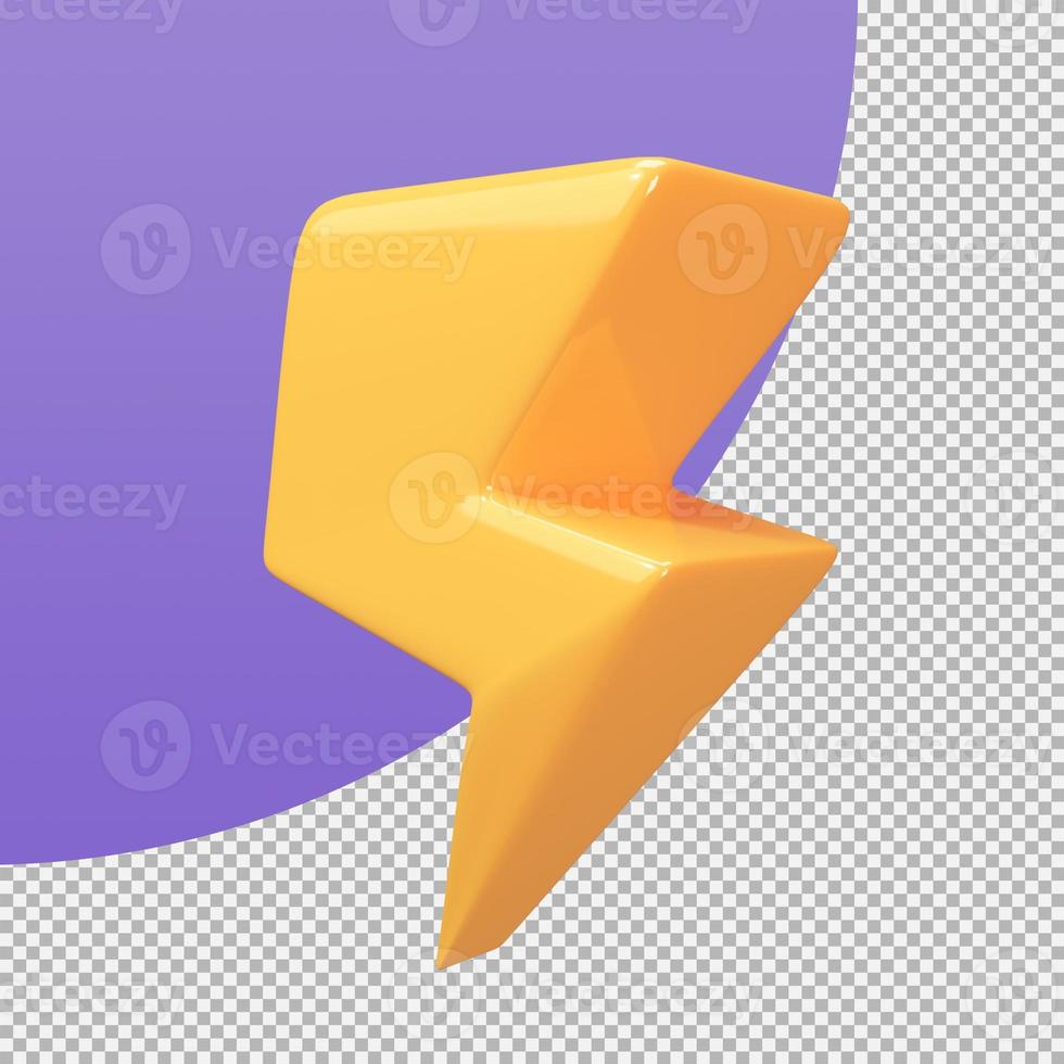 yellow lightning delivery speed concept flash sale promotion. 3d illustration with clipping path photo