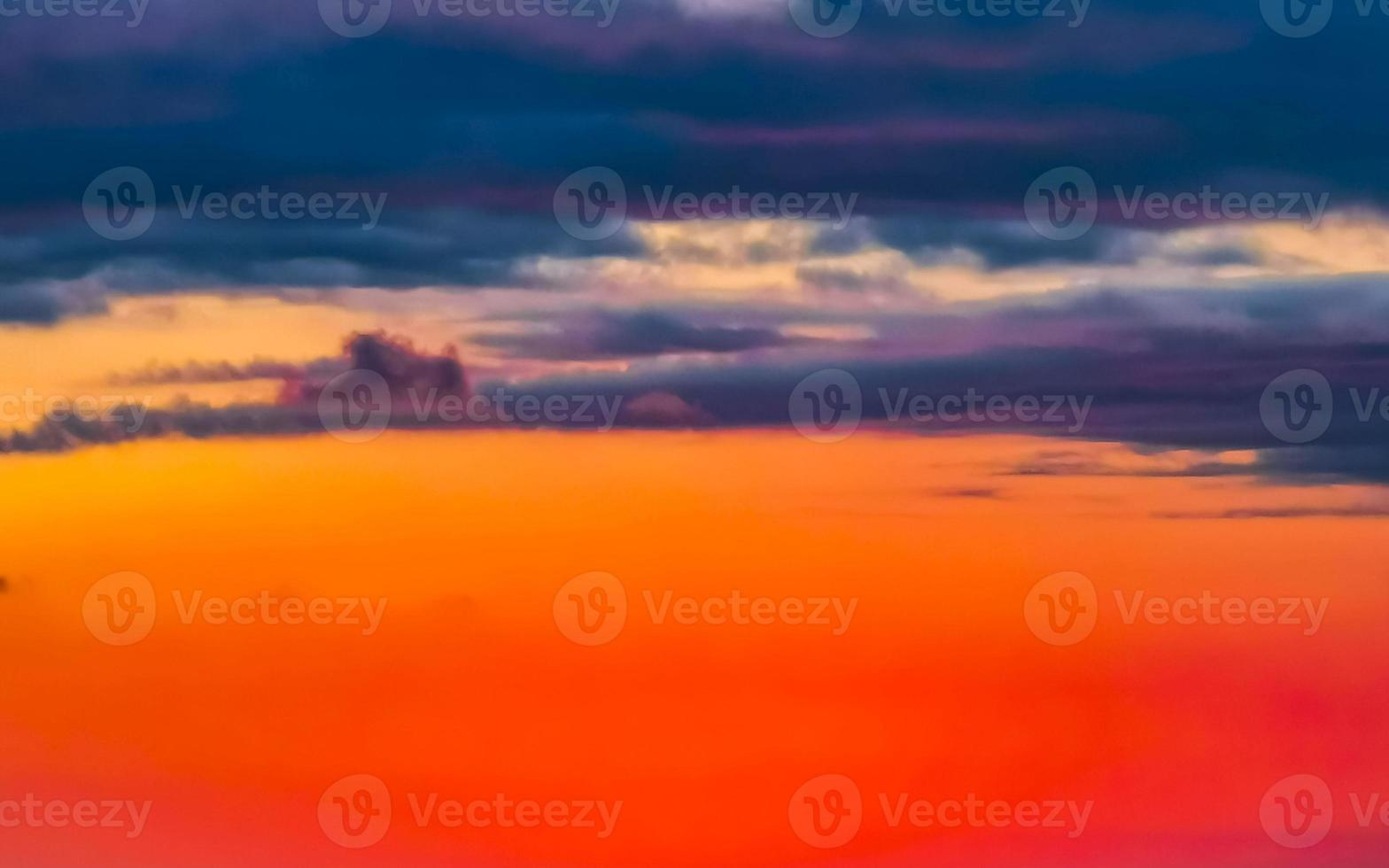 Colorful golden sunset big wave and beach Puerto Escondido Mexico. photo
