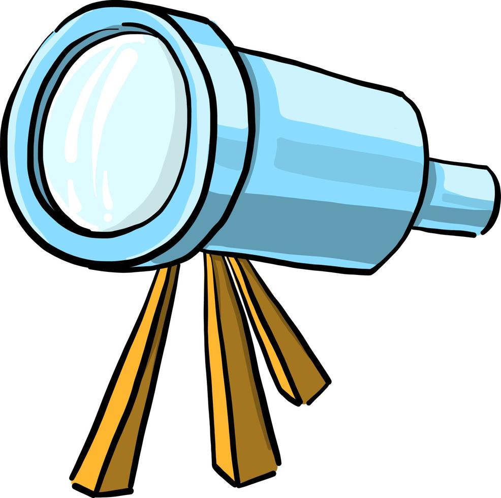 Big telescope, illustration, vector on white background