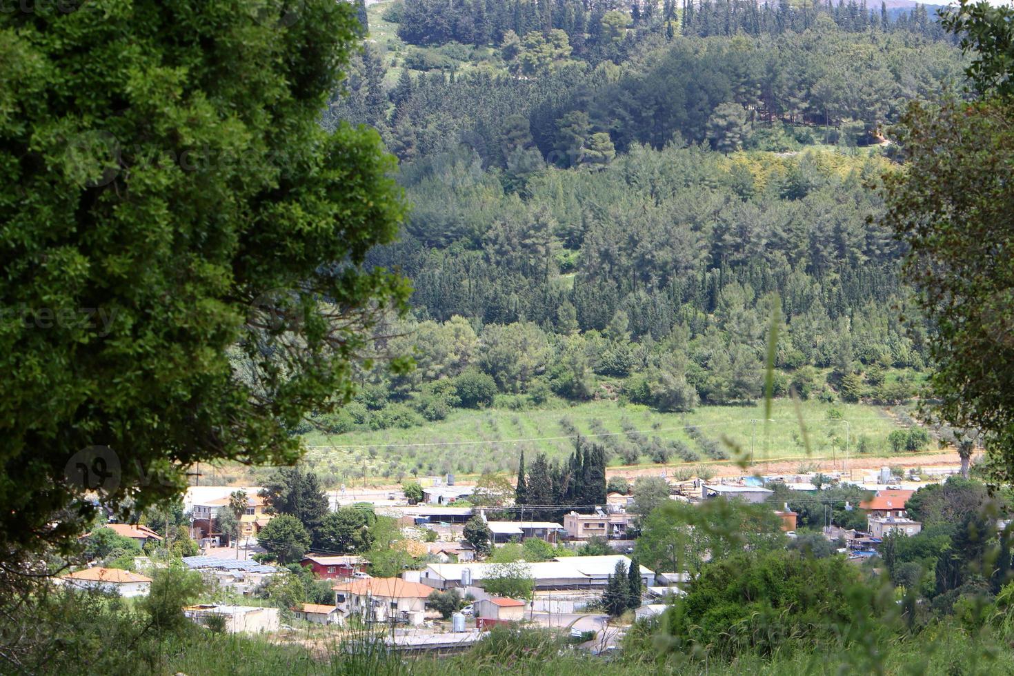 paisaje en un pequeño pueblo en el norte de israel. foto