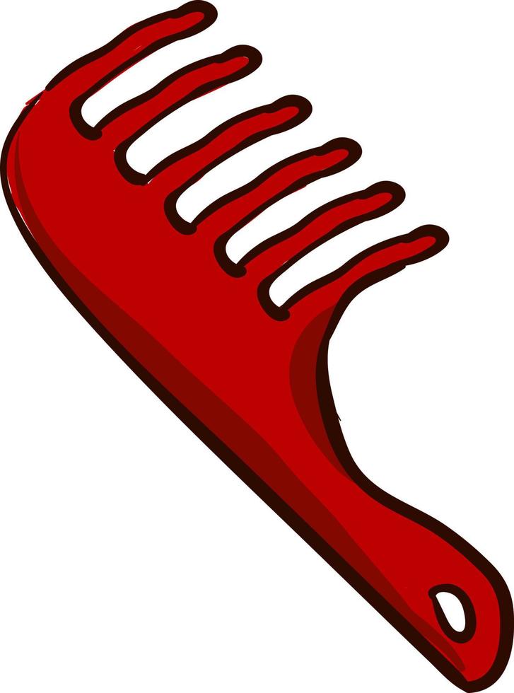 Red comb, illustration, vector on white background.