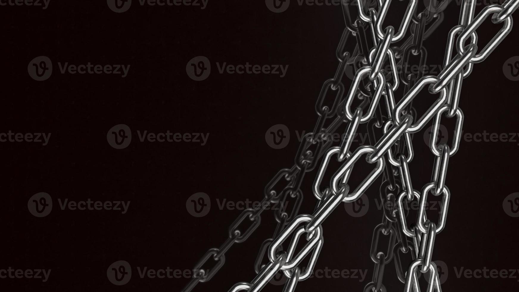 The chain on black background  for abstract or business concept 3d rendering photo