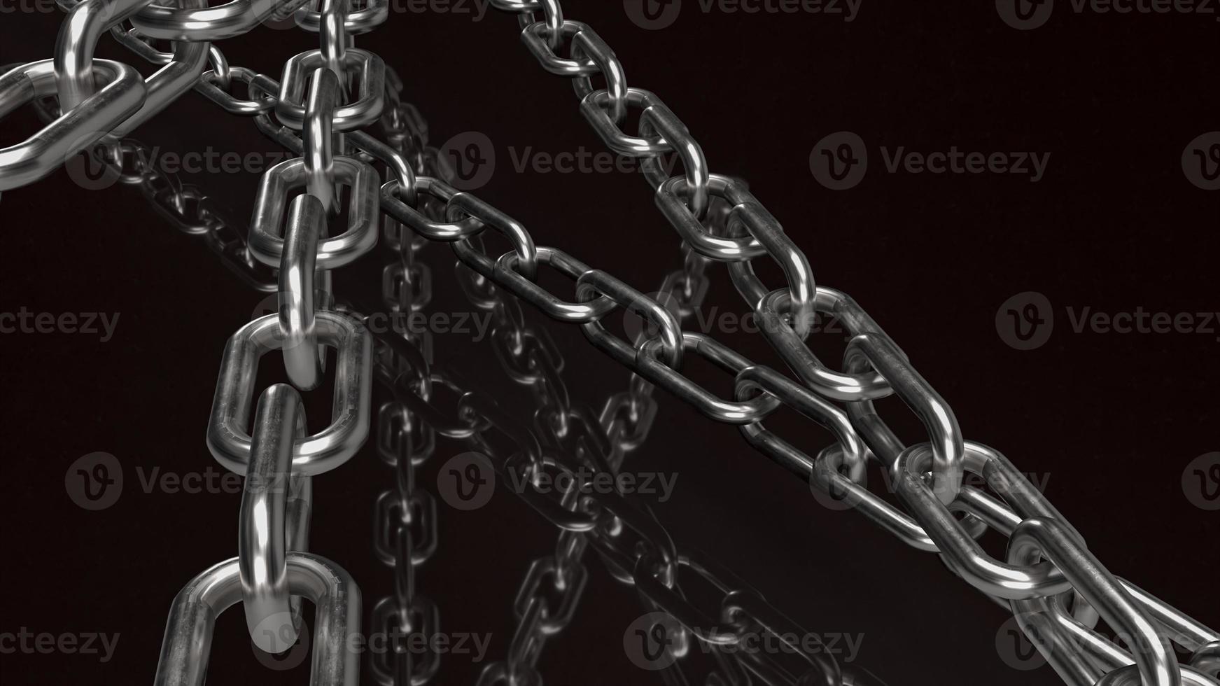 The chain on black background  for abstract or business concept 3d rendering photo