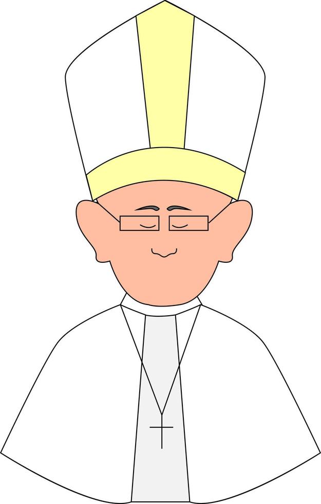 Papa feliz con gafas, ilustración, vector sobre fondo blanco.