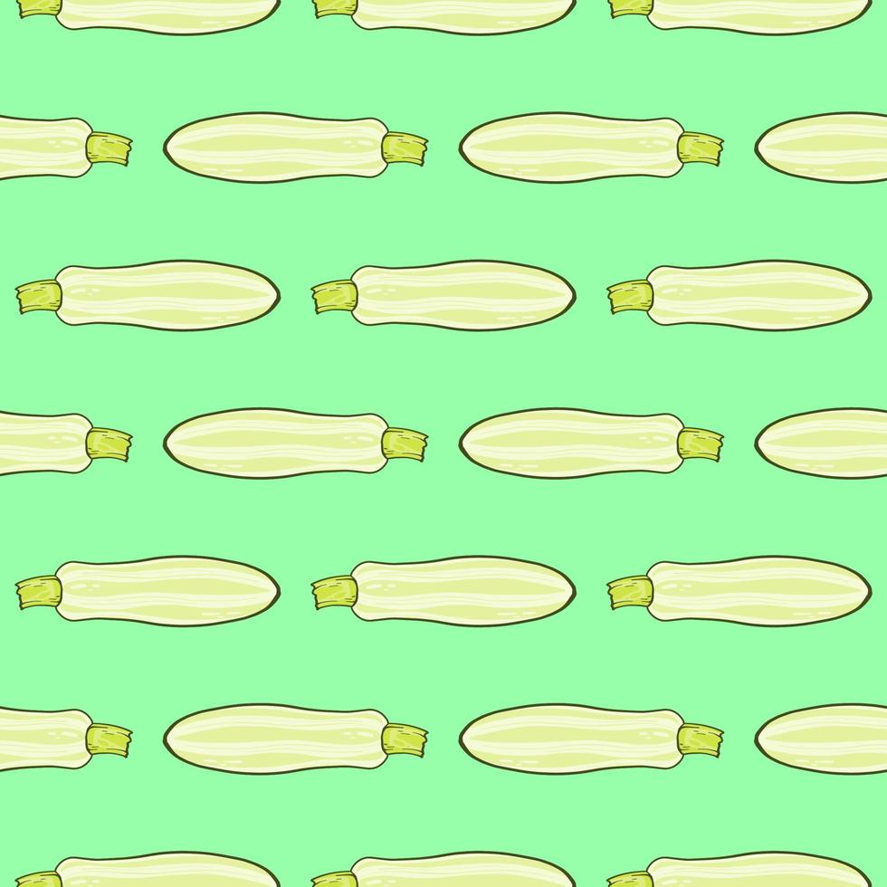 Green zucchini , seamless pattern on a green background. vector