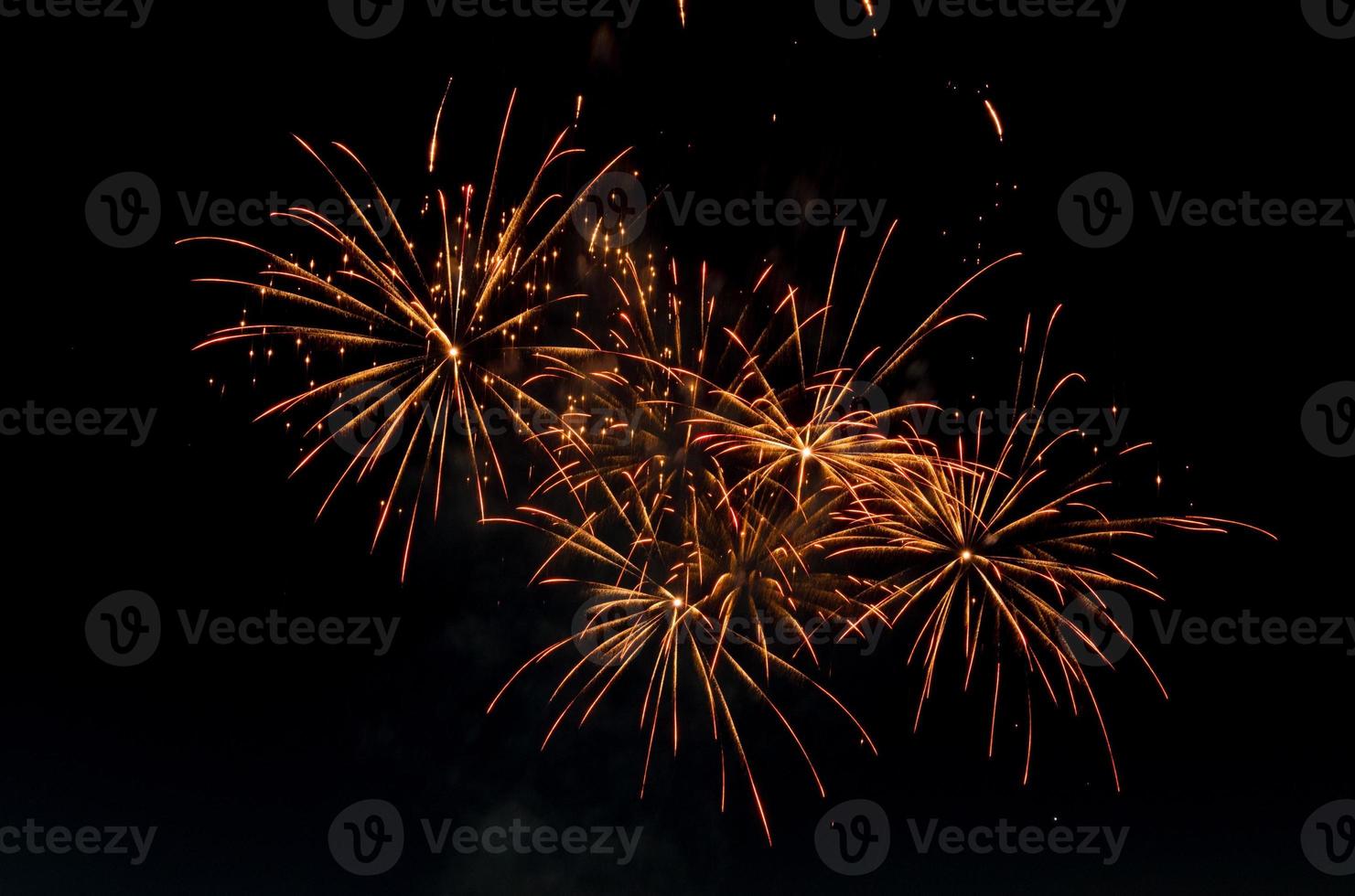 Amazing Beautiful firework on black background for celebration anniversary merry christmas eve and happy new year photo