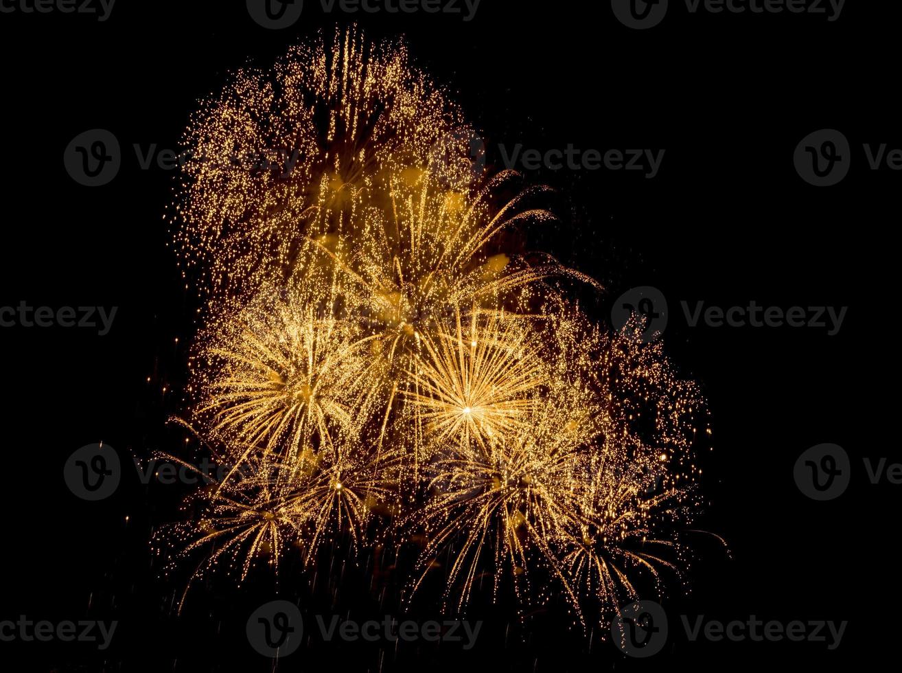 Amazing Beautiful firework on black background for celebration anniversary merry christmas eve and happy new year photo