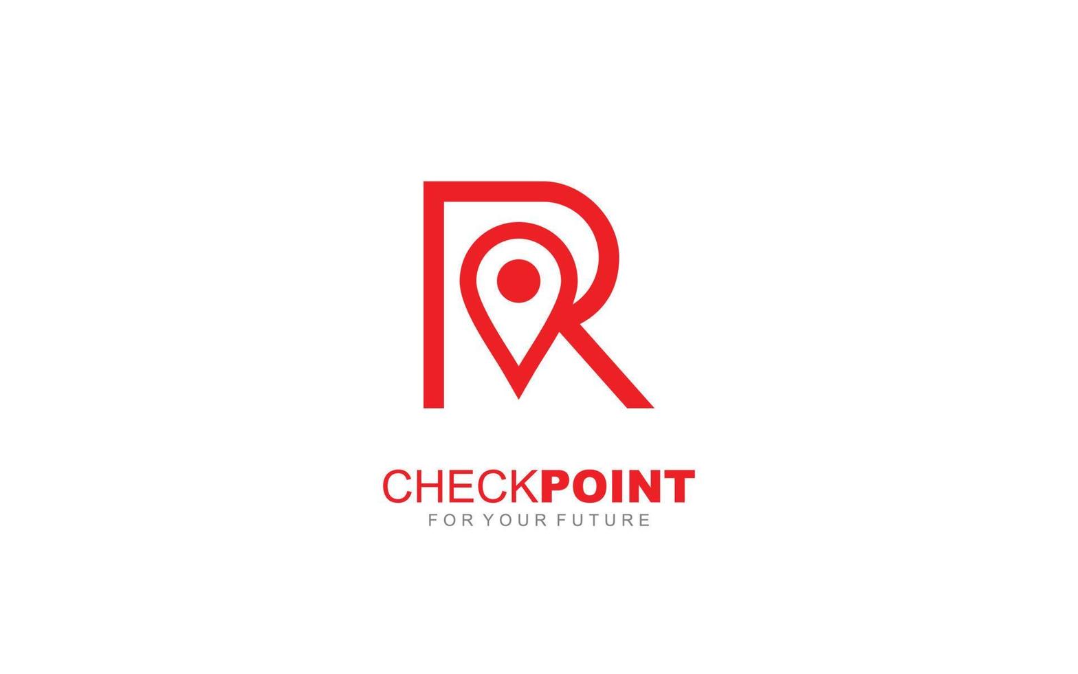 R logo point for identity. travel template vector illustration for your brand.