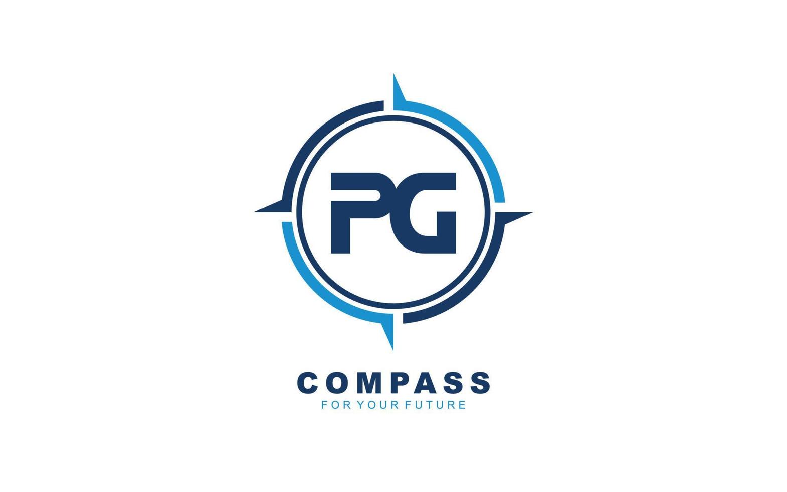 PG logo NAVIGATION for branding company. COMPASS template vector illustration for your brand.