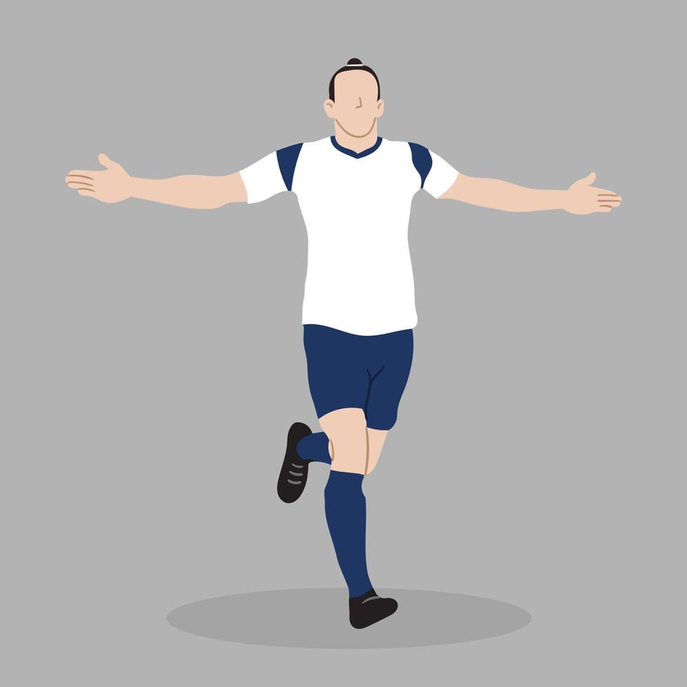 flat football player celebration vector illustration