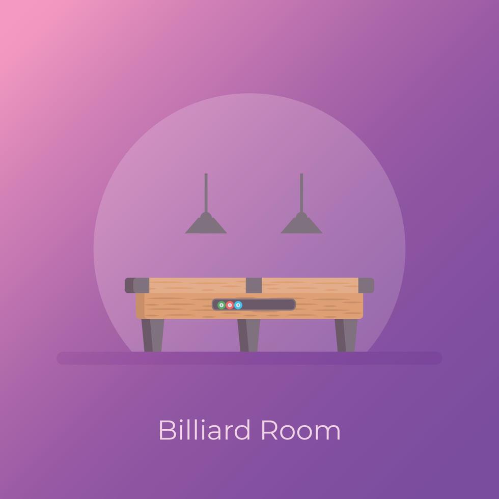 Trendy Billiard Room vector