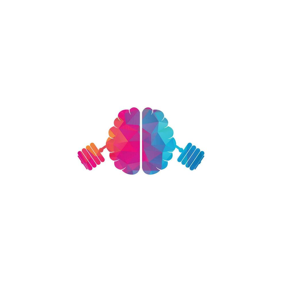 Brain Barbell Gym Fitness Logo Design Modern Template. Brain Barbell Icon Logo Design vector