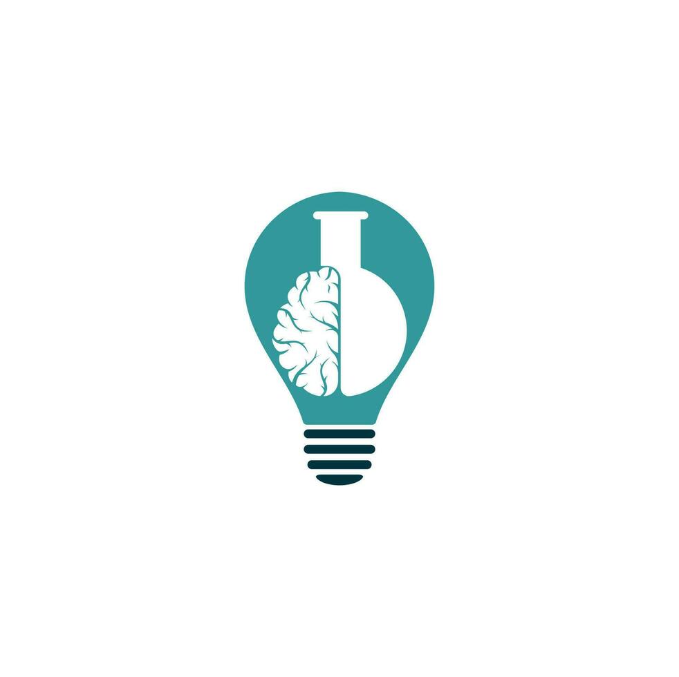 Brain Lab bulb shape concept Logo design. vector