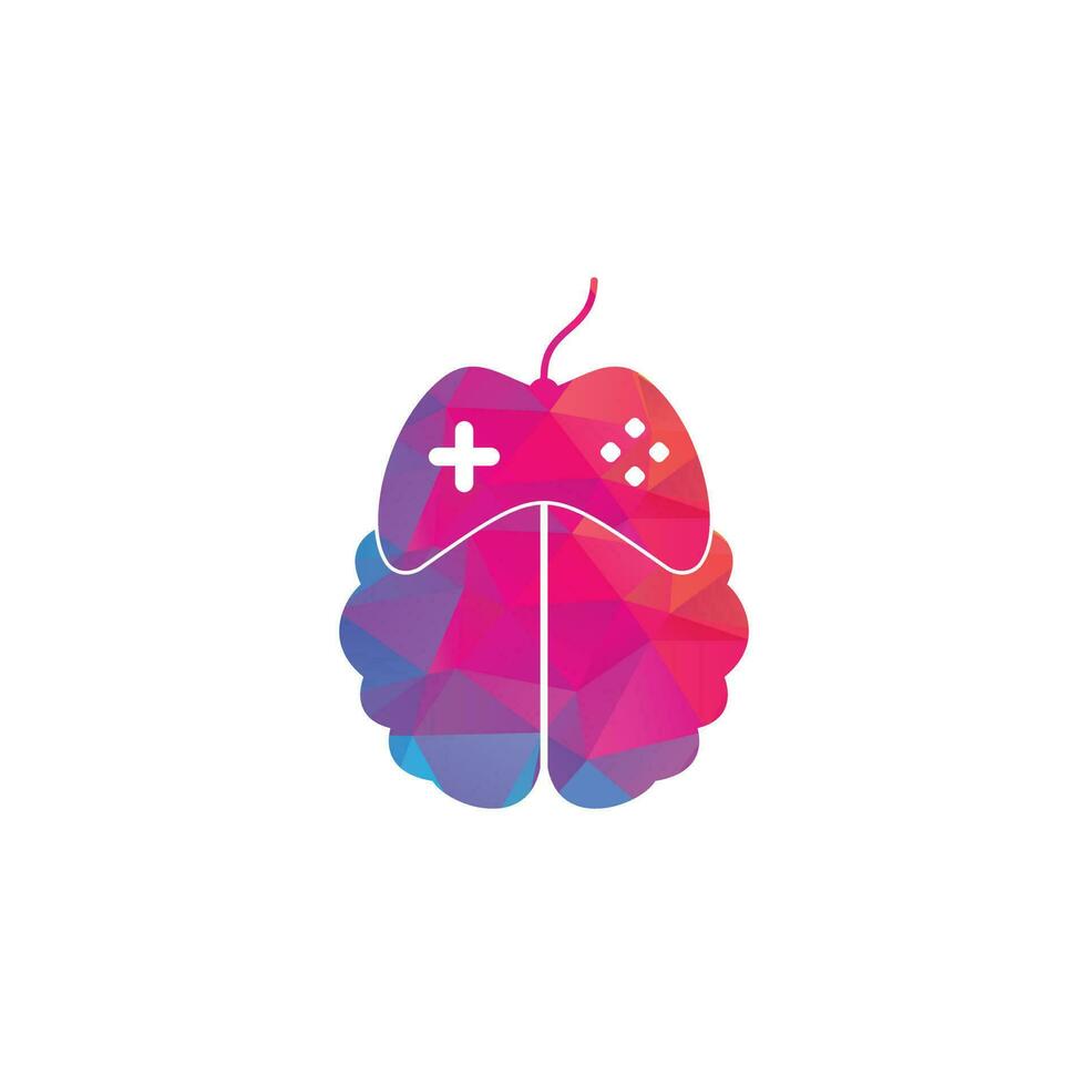 Brain game logo vector. Brain and game logo design vector