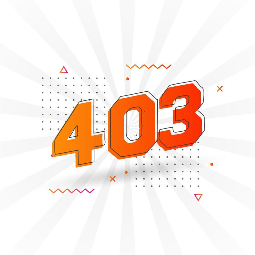 403 number vector font alphabet. Number 403 with decorative element stock vector
