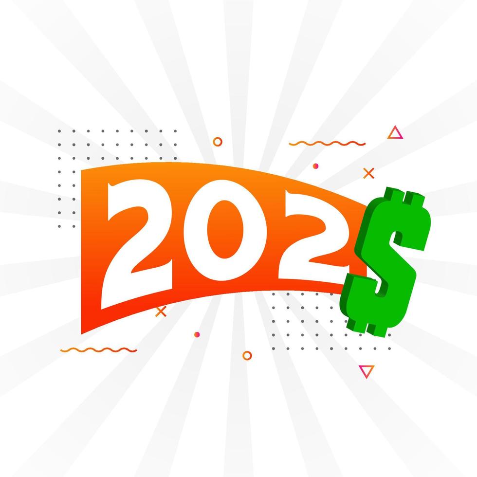 202 Dollar currency vector text symbol. 202 USD United States Dollar American Money stock vector