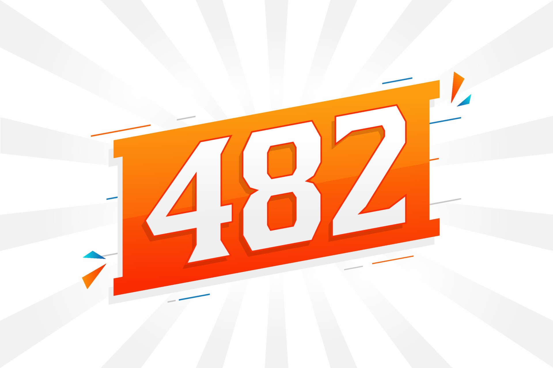482 number vector font alphabet. Number 482 with decorative element ...