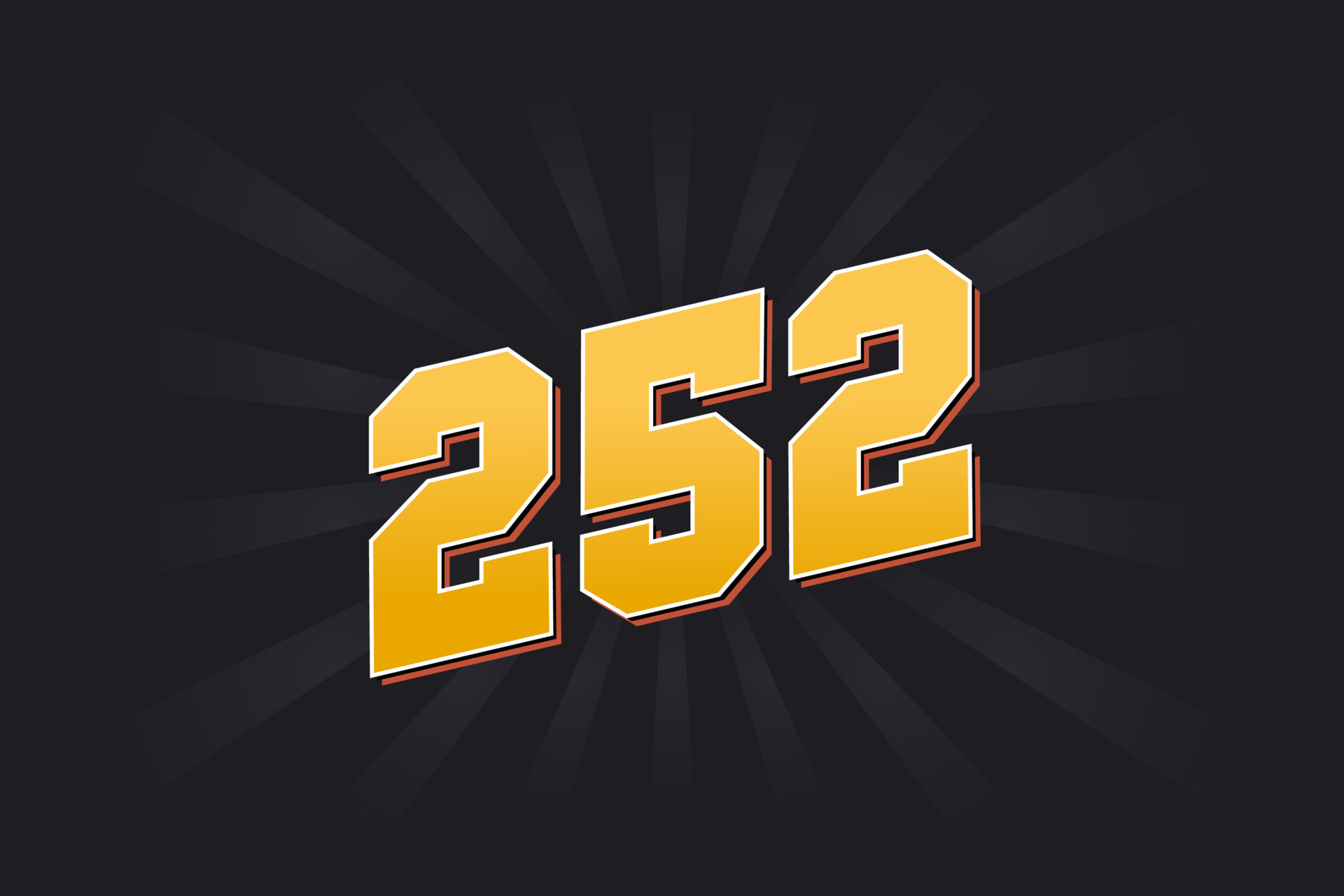 Number 252 Vector Font Alphabet Yellow 252 Number With Black number-252-vector-font-alphabet-yellow-252-number-with-black