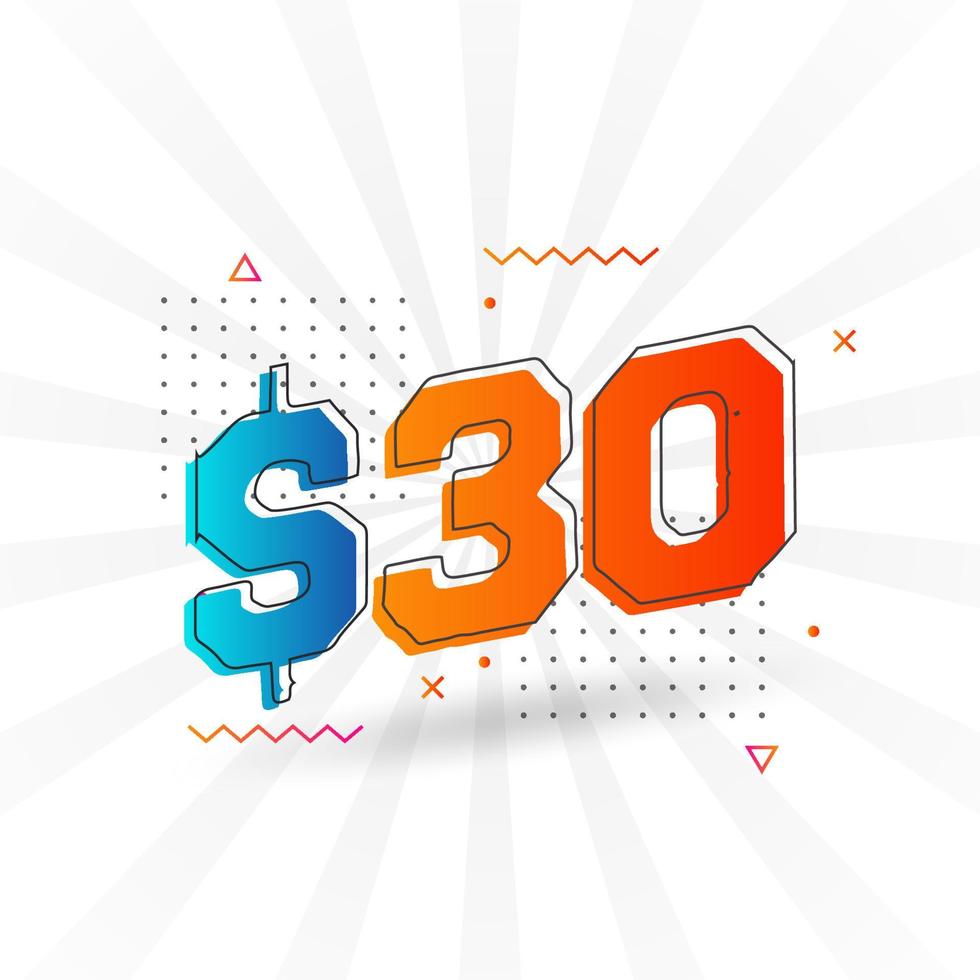 30 Dollar Currency Vector Text Symbol 30 USD United States Dollar 30-dollar-currency-vector-text-symbol-30-usd-united-states-dollar