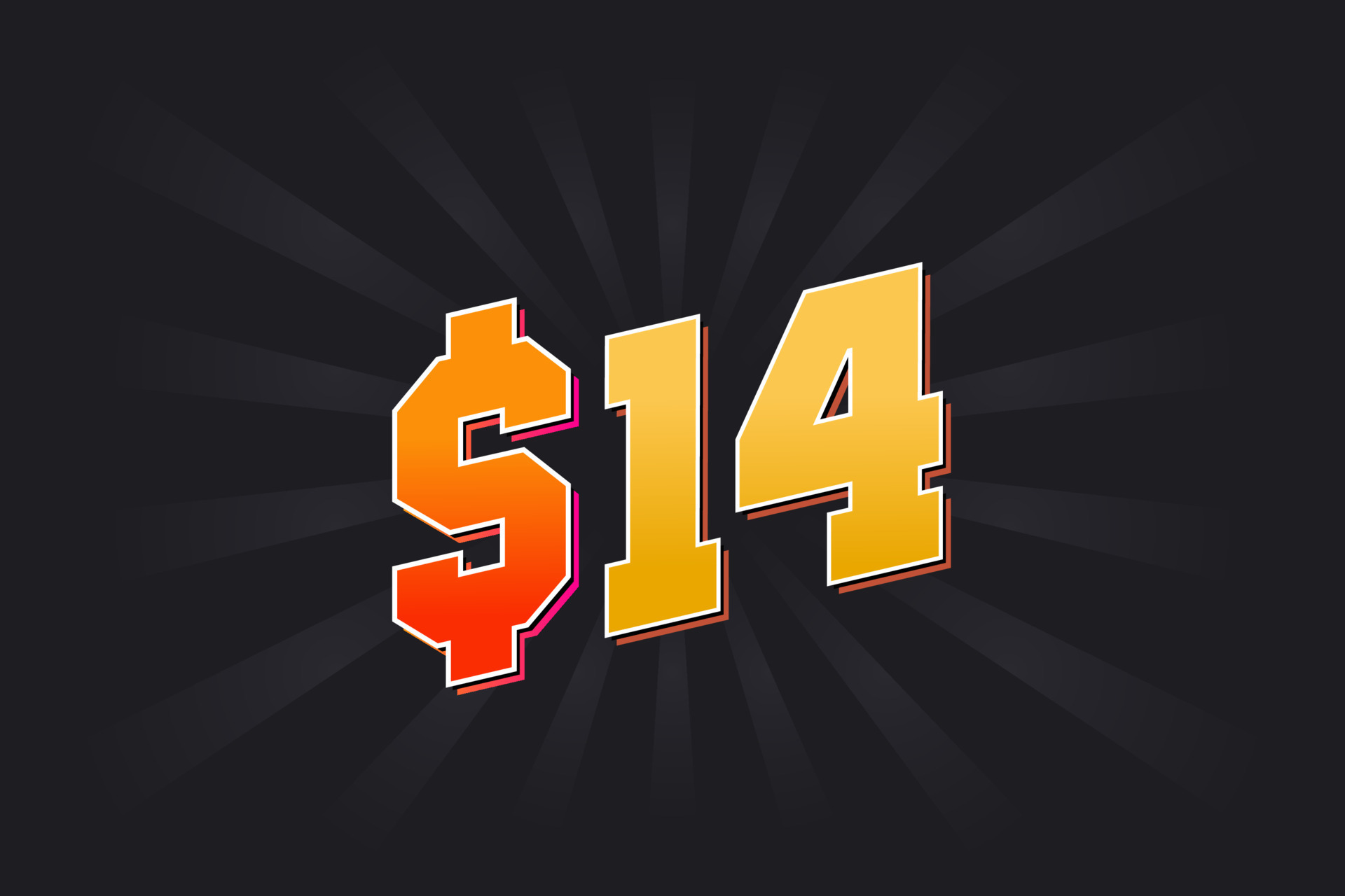 14 Dollar American Money Vector Text Symbol 14 USD United States 14-dollar-american-money-vector-text-symbol-14-usd-united-states