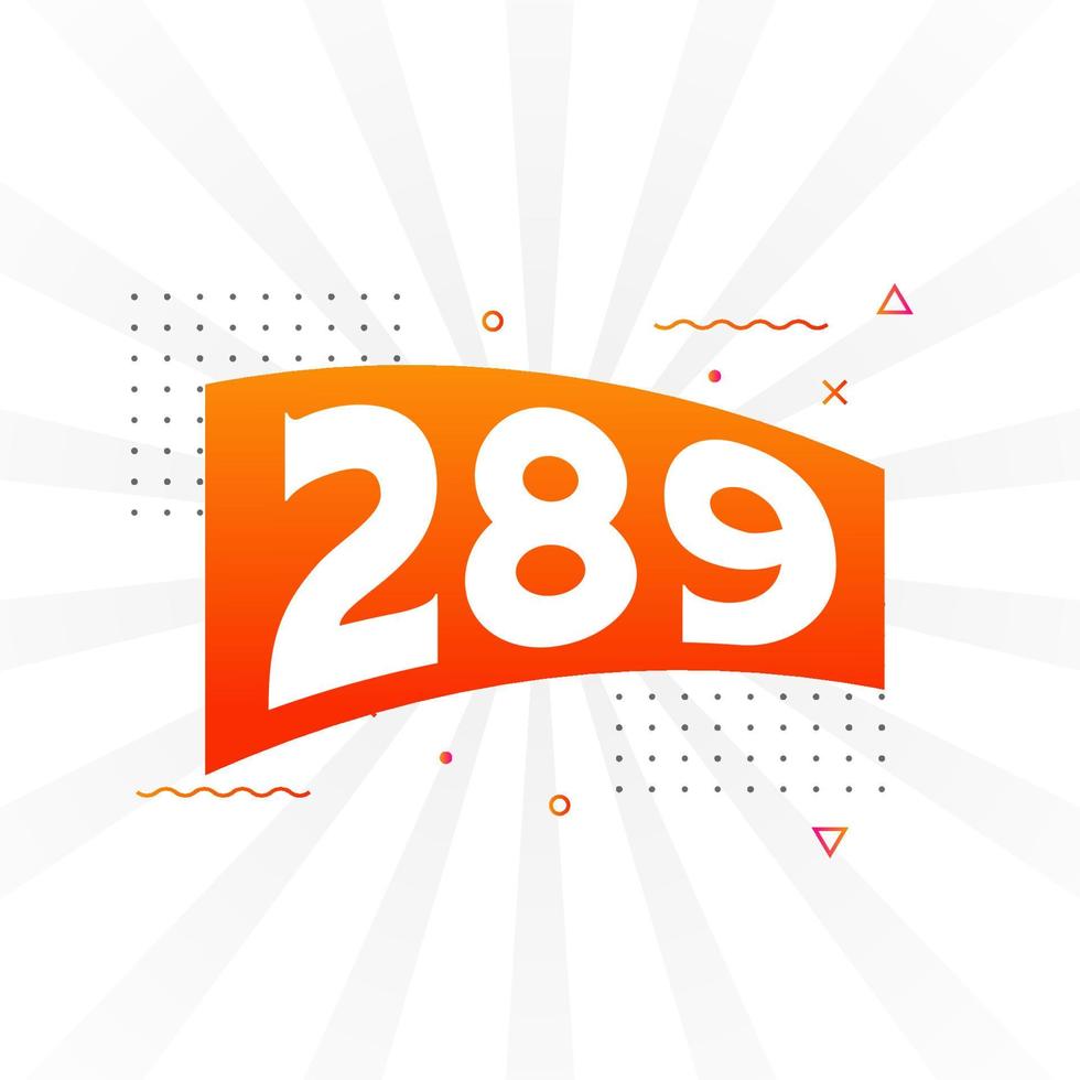 ♡ 確認用 ♡ Number 289 vector font alphabet. Yellow 289 number with