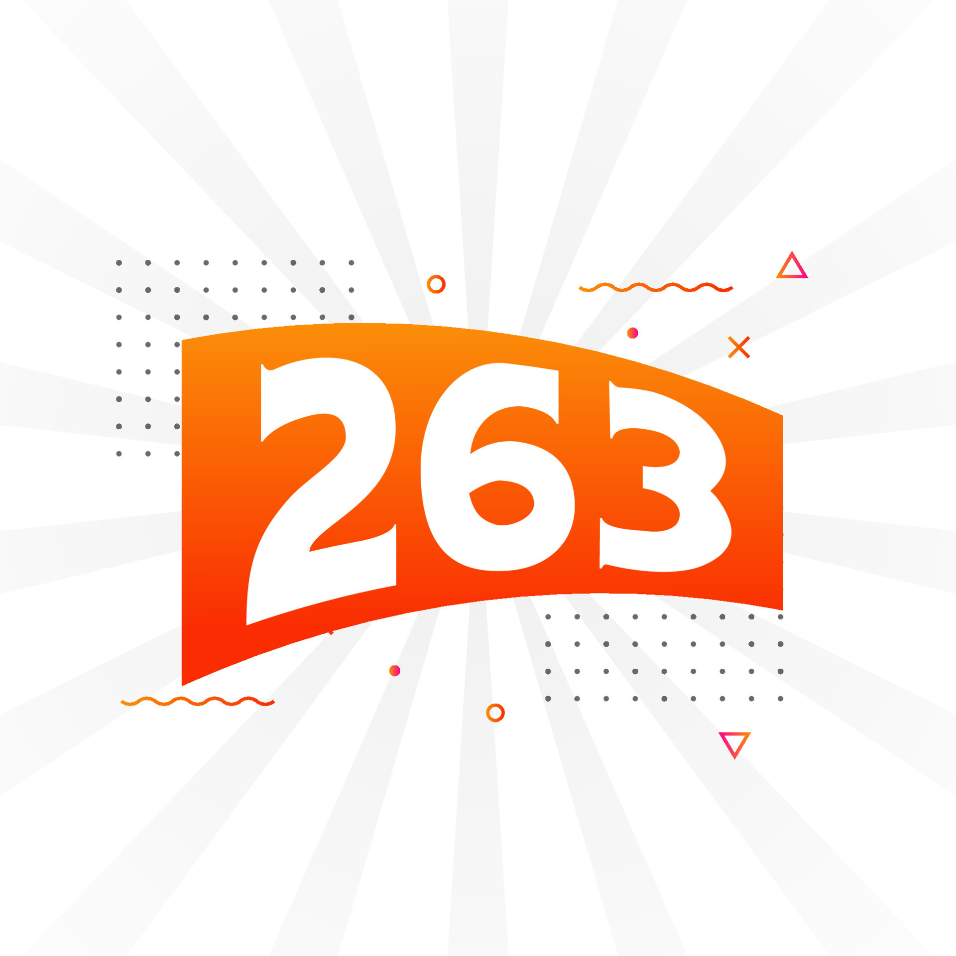 263 number vector font alphabet. Number 263 with decorative element ...