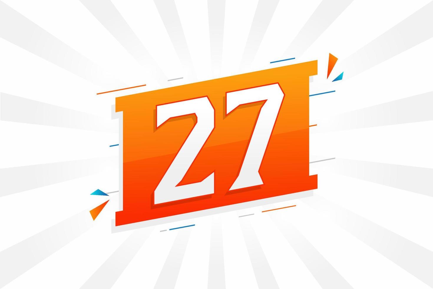 27 number vector font alphabet. Number 27 with decorative element stock ...