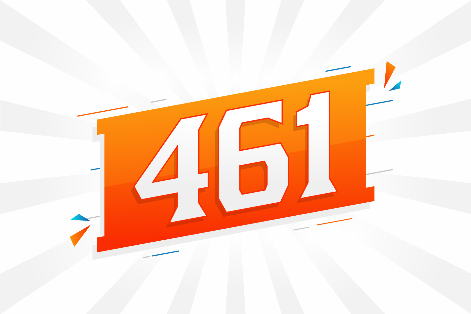 461 number vector font alphabet. Number 461 with decorative element ...
