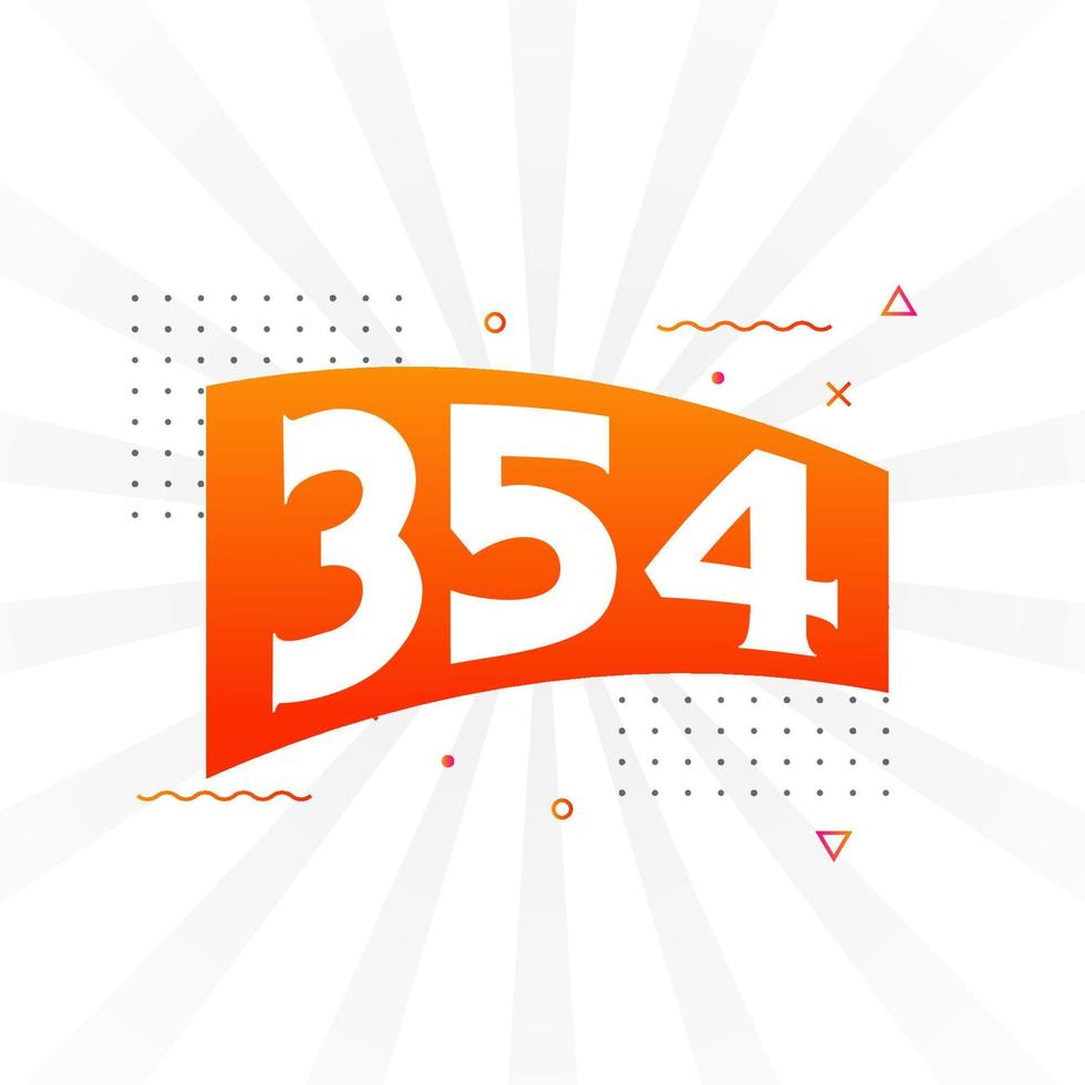 Alfabeto de fuente vectorial de 354 números. número 354 con elemento
