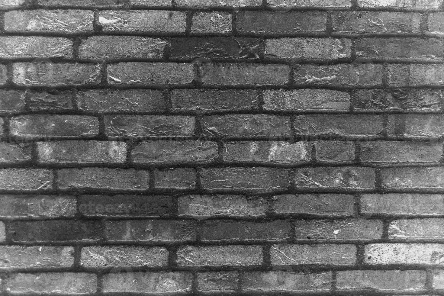 horizontal part of black painted brick wall .Abstract Black brick wall
