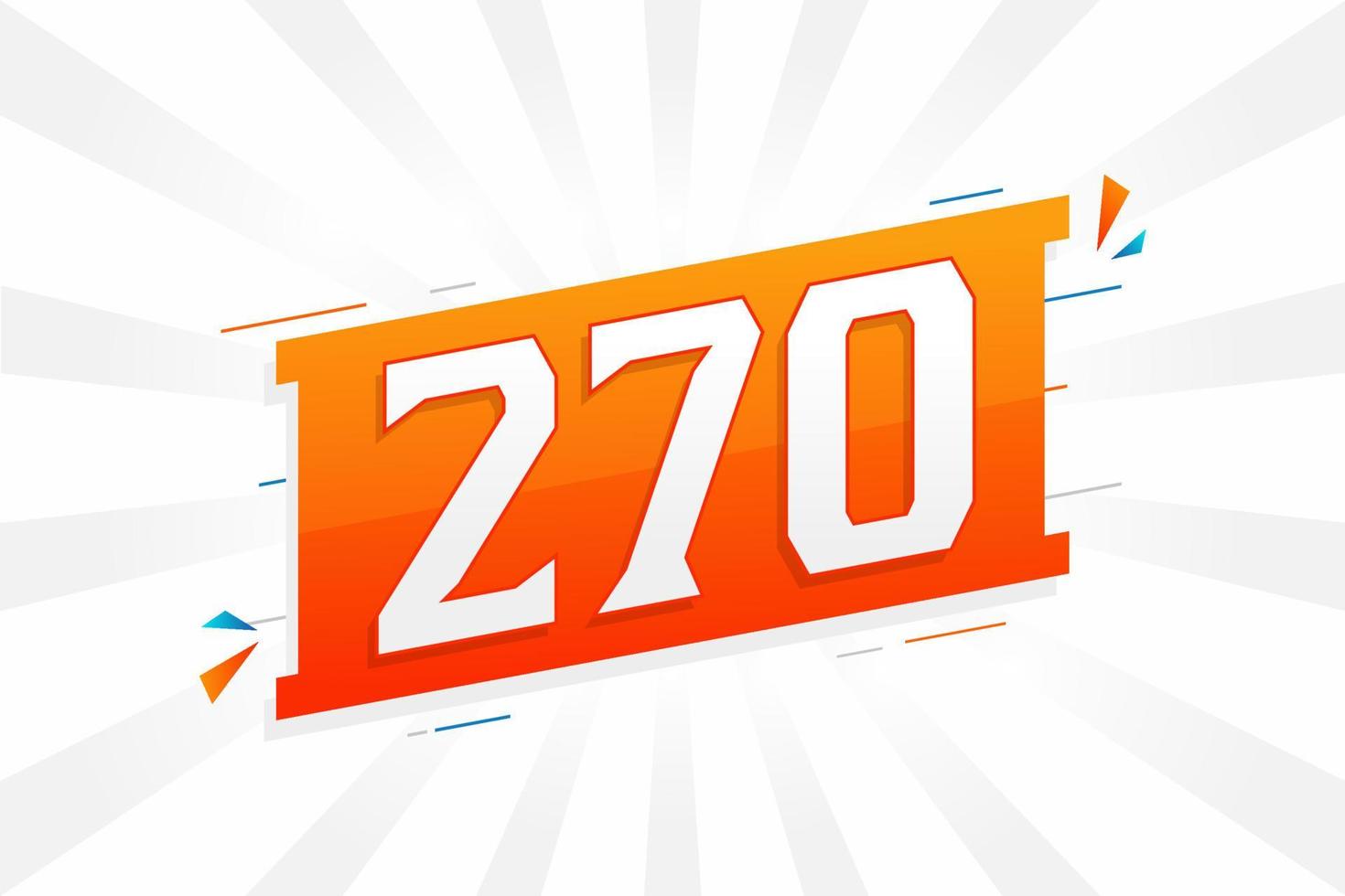 270 number vector font alphabet. Number 270 with decorative element ...