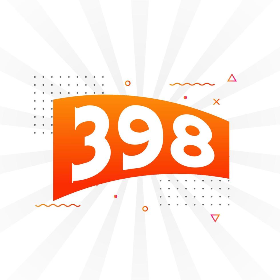 398 number vector font alphabet. Number 398 with decorative element stock vector 13886580 Vector