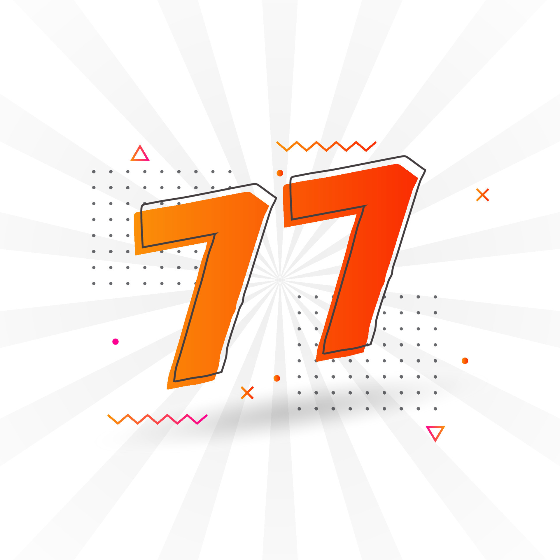 77 number vector font alphabet. Number 77 with decorative element stock vector 13886643 Vector