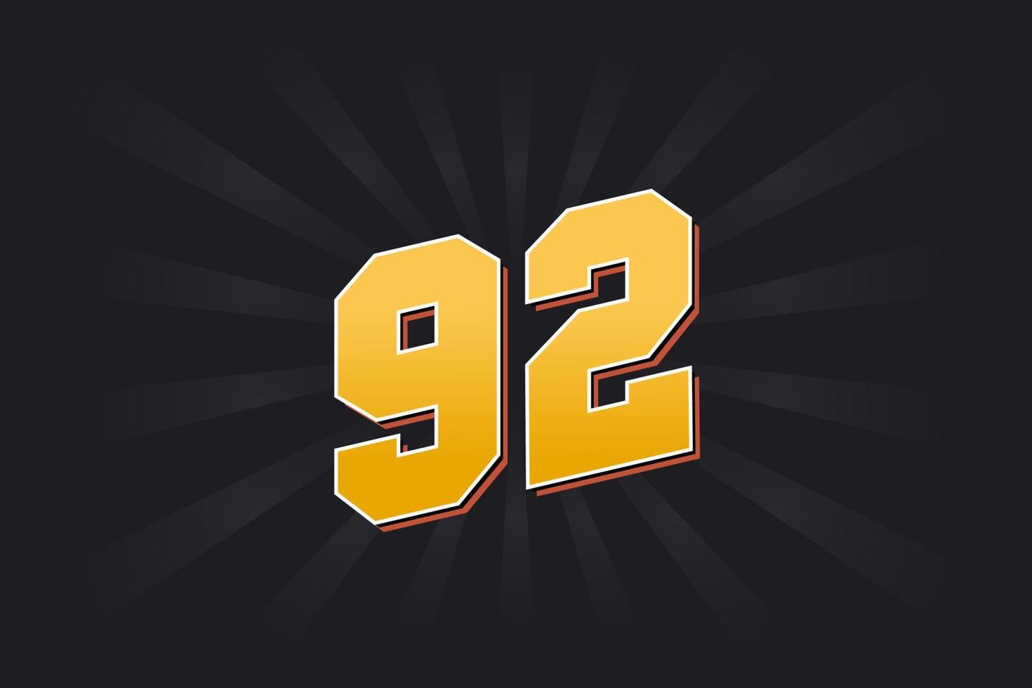 Number 92 Vector Font Alphabet Yellow 92 Number With Black Background Number 92 Vector Font Alphabet Yellow 92 Number With Black Background
