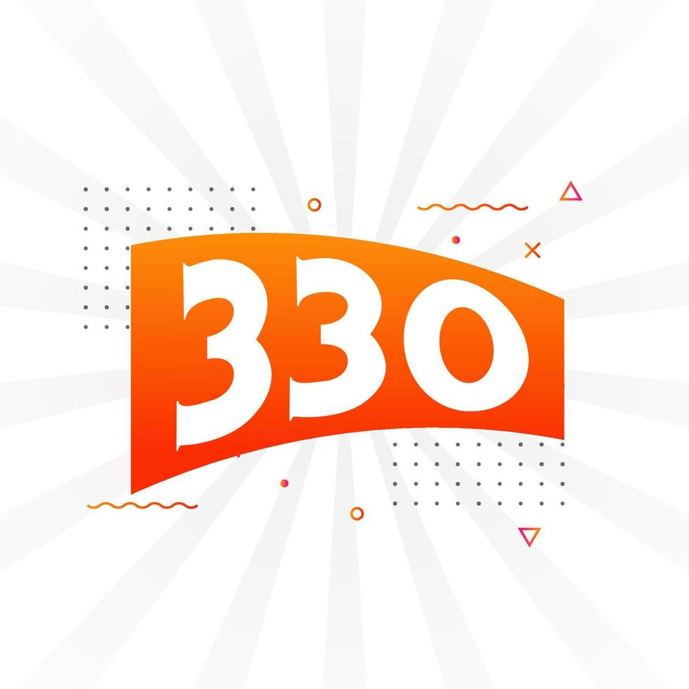 330 Number Vector Font Alphabet Number 330 With Decorative Element 