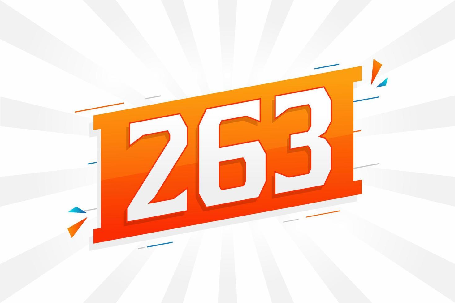 263 number vector font alphabet. Number 263 with decorative element ...