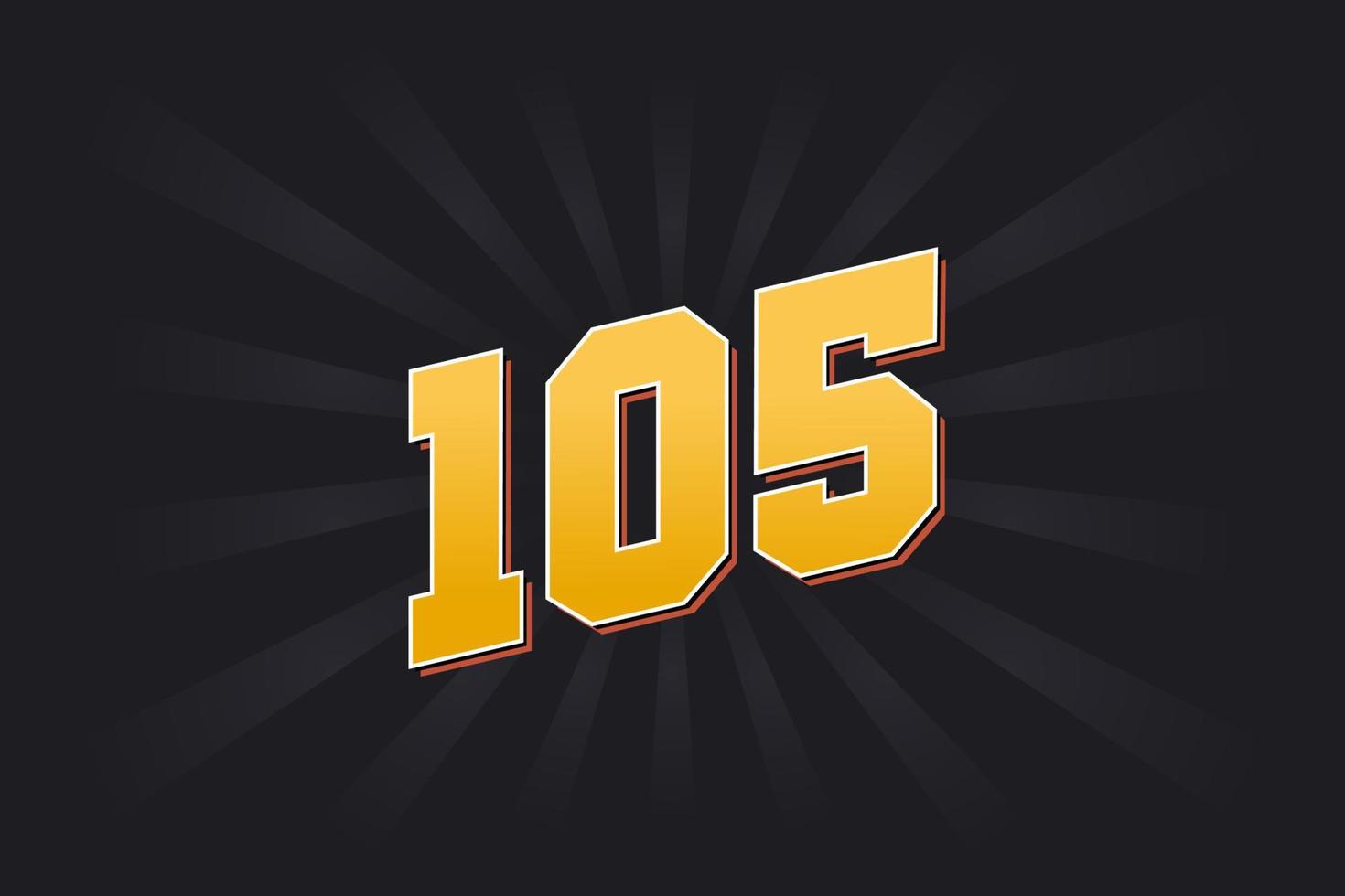 alfabeto de fuente vectorial número 105. número 105 amarillo con fondo