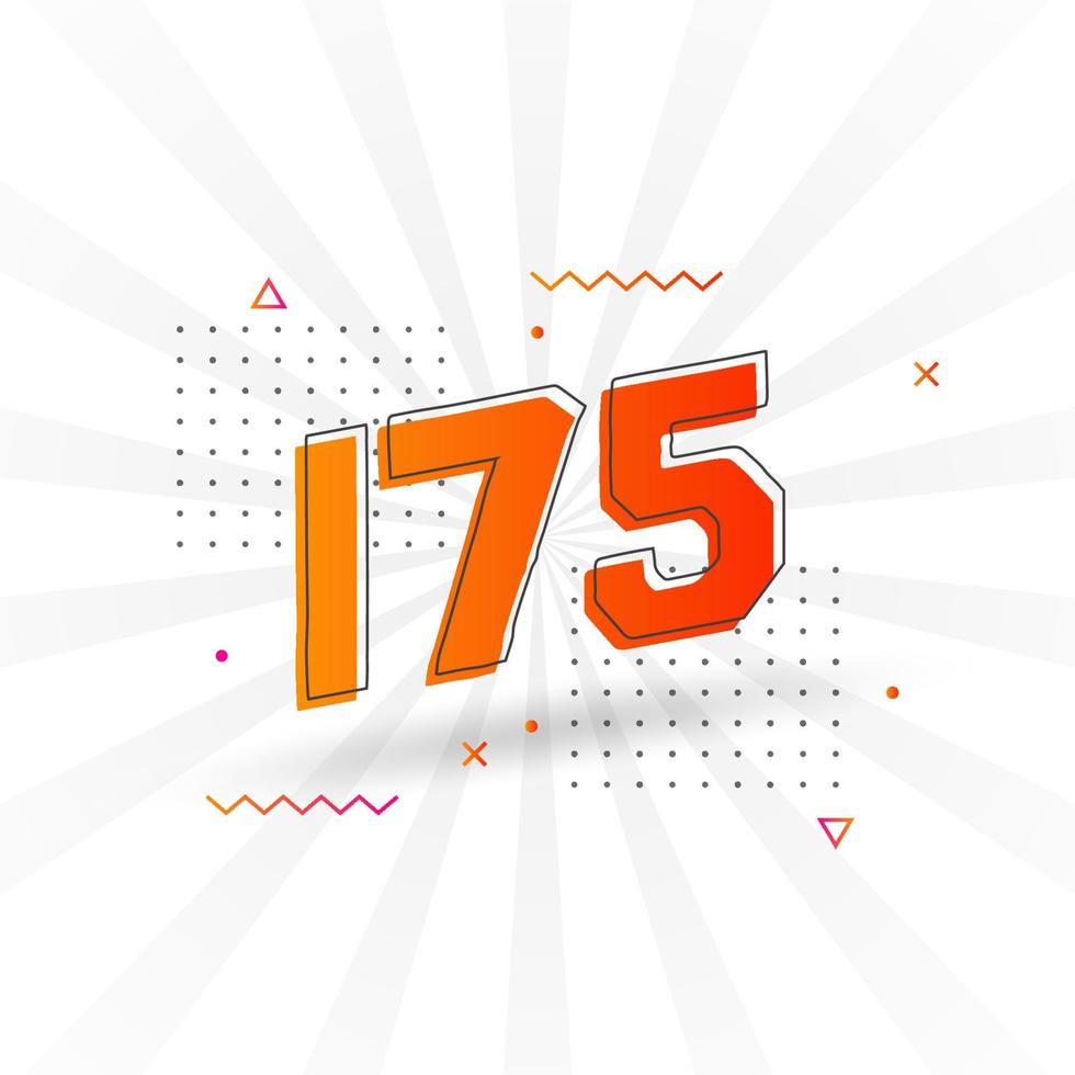 175 Number Vector Font Alphabet Number 175 With Decorative Element 