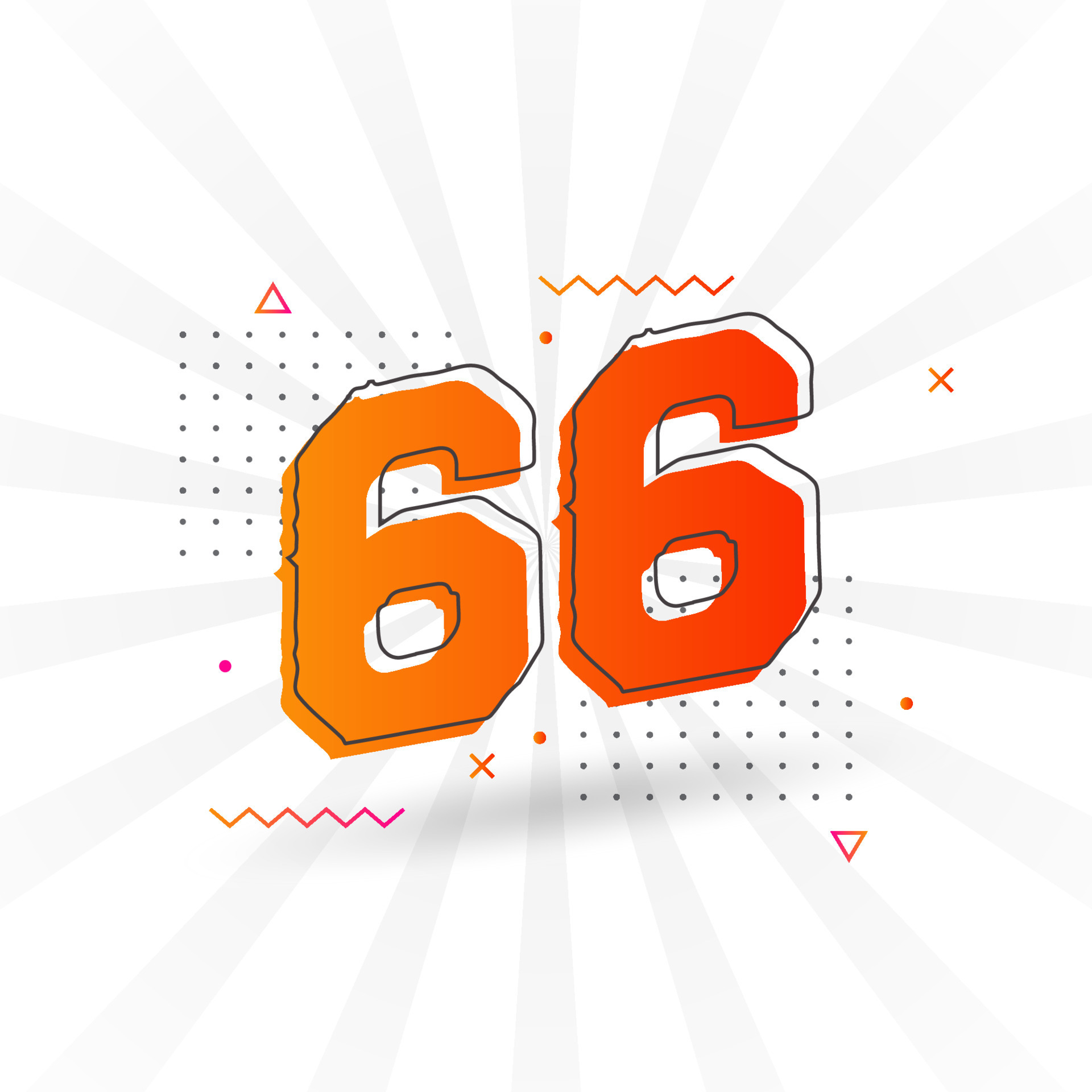 66-number-vector-font-alphabet-number-66-with-decorative-element-stock