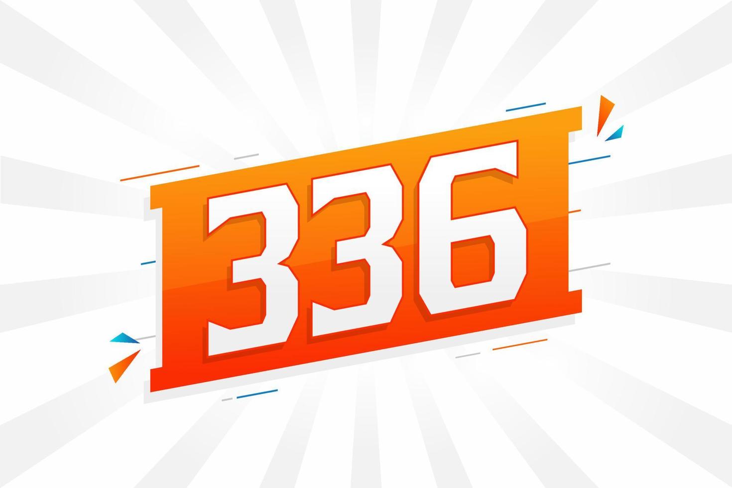 Alfabeto de fuente vectorial de 336 números. número 336 con elemento