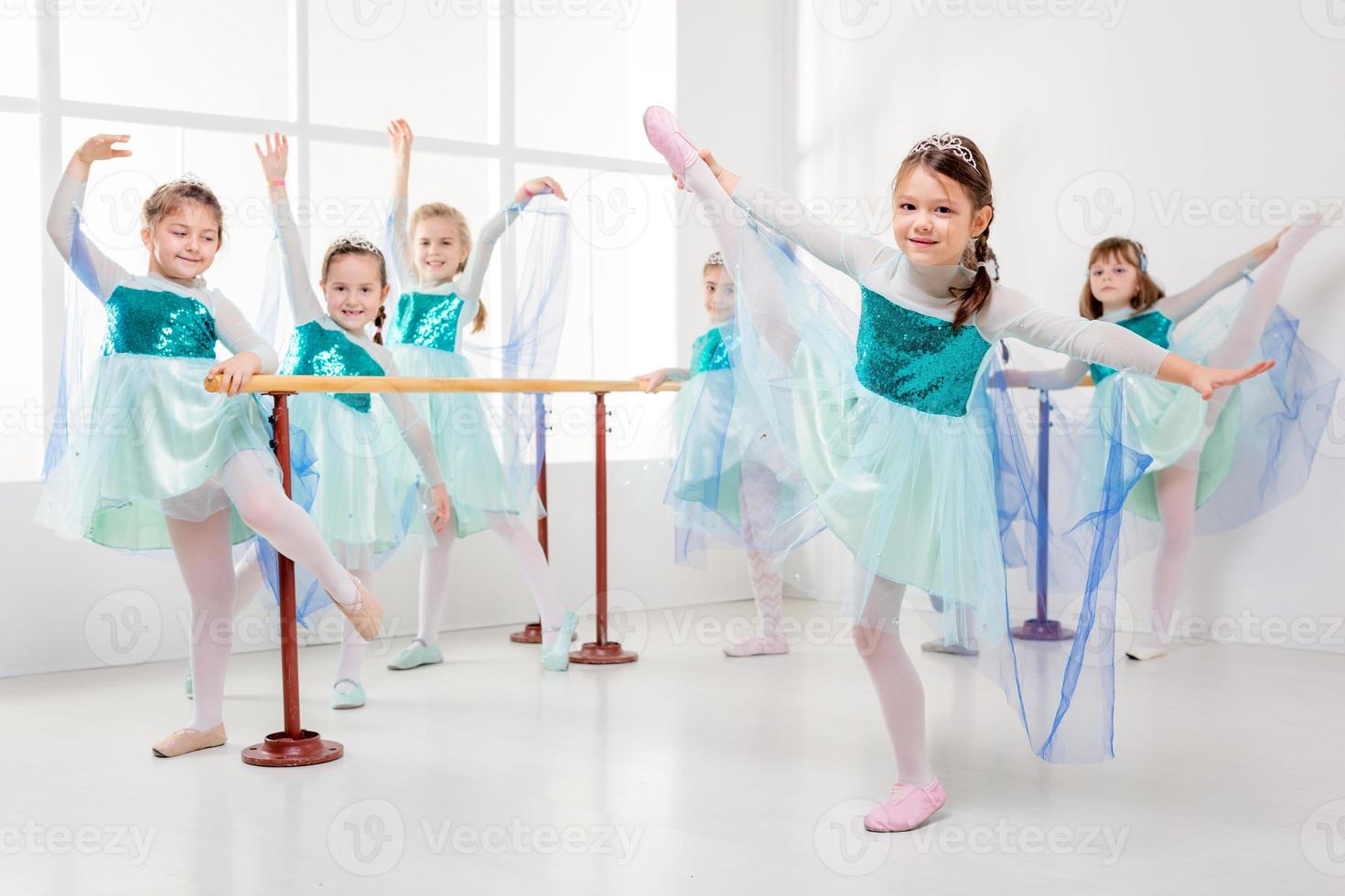 Little Girls Practicing Ballet photo