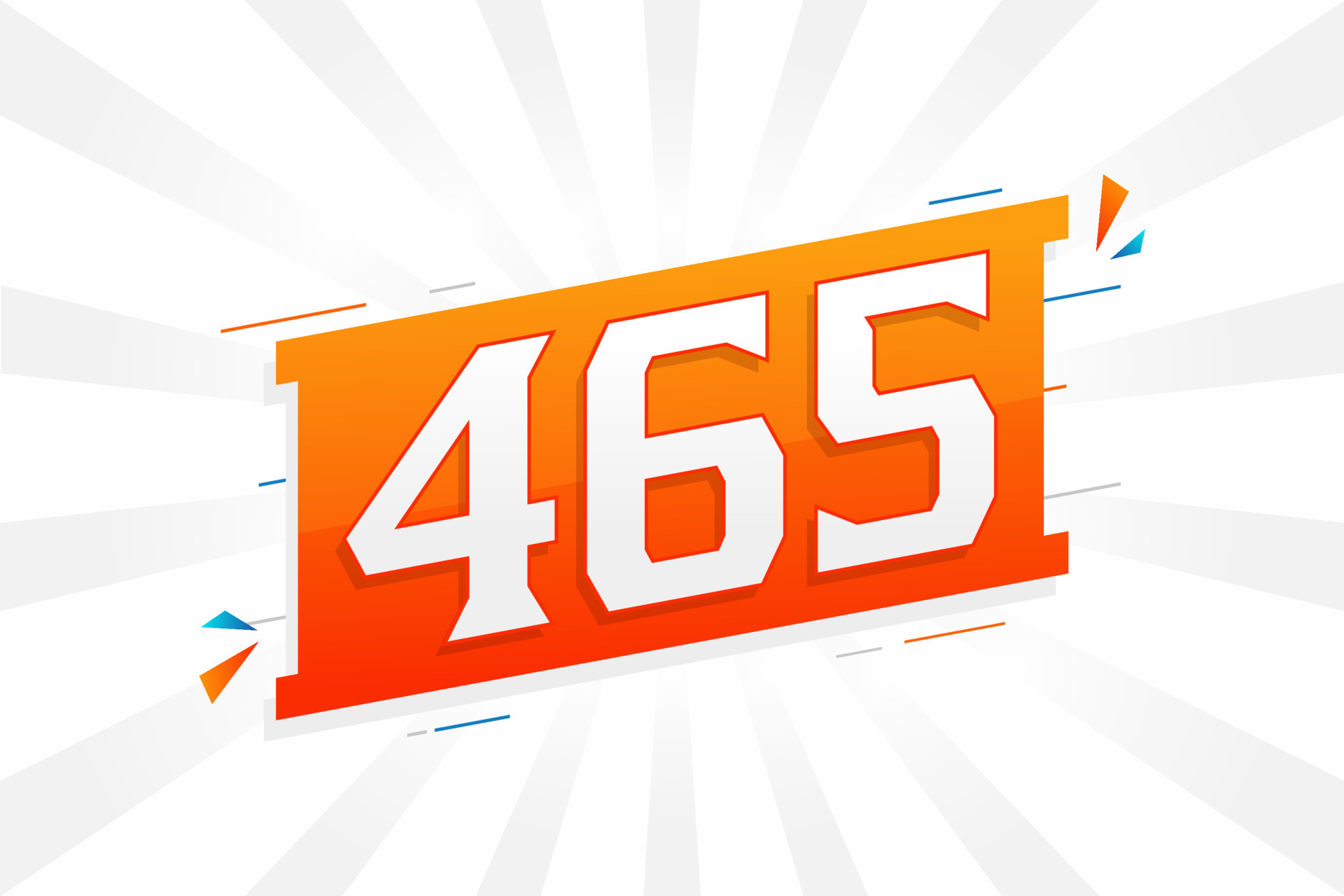 465 number vector font alphabet. Number 465 with decorative element ...