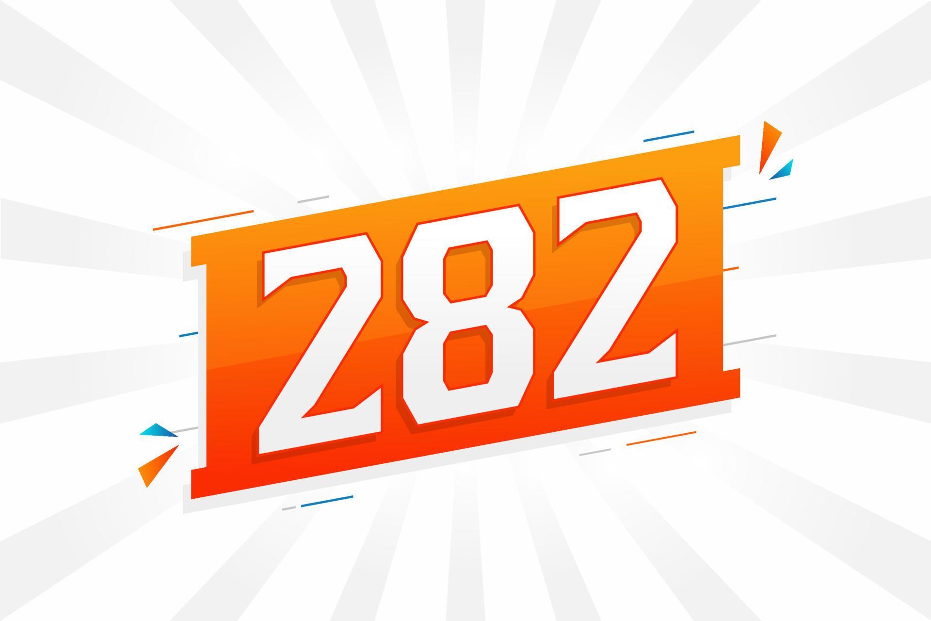 282 number vector font alphabet. Number 282 with decorative element ...