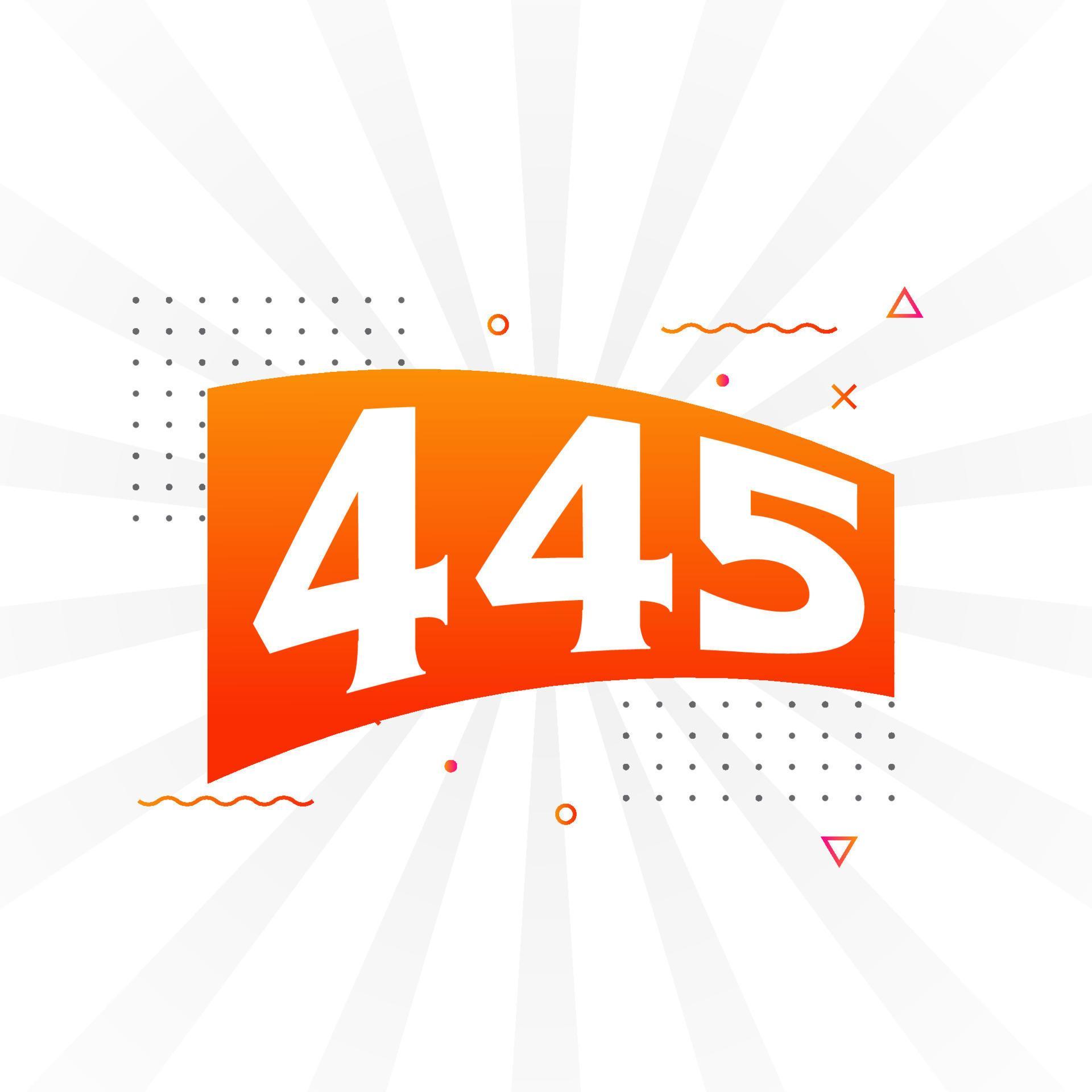 445 number vector font alphabet. Number 445 with decorative element ...